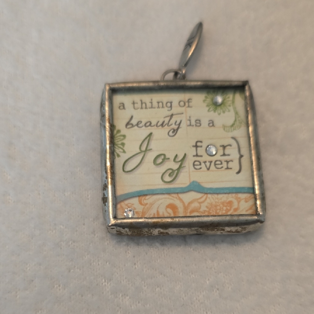 Silver and Cream Inspirational Pendant